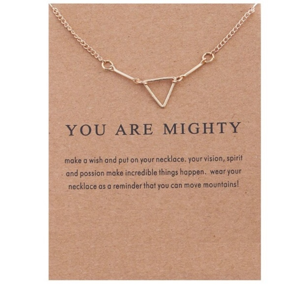 You Are Mighty Triangle Necklace